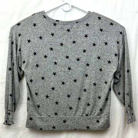 Lucky Brand Long Sleeve Super Soft Shirt Women XL Gray with Blue Stars - Picture 2 of 7